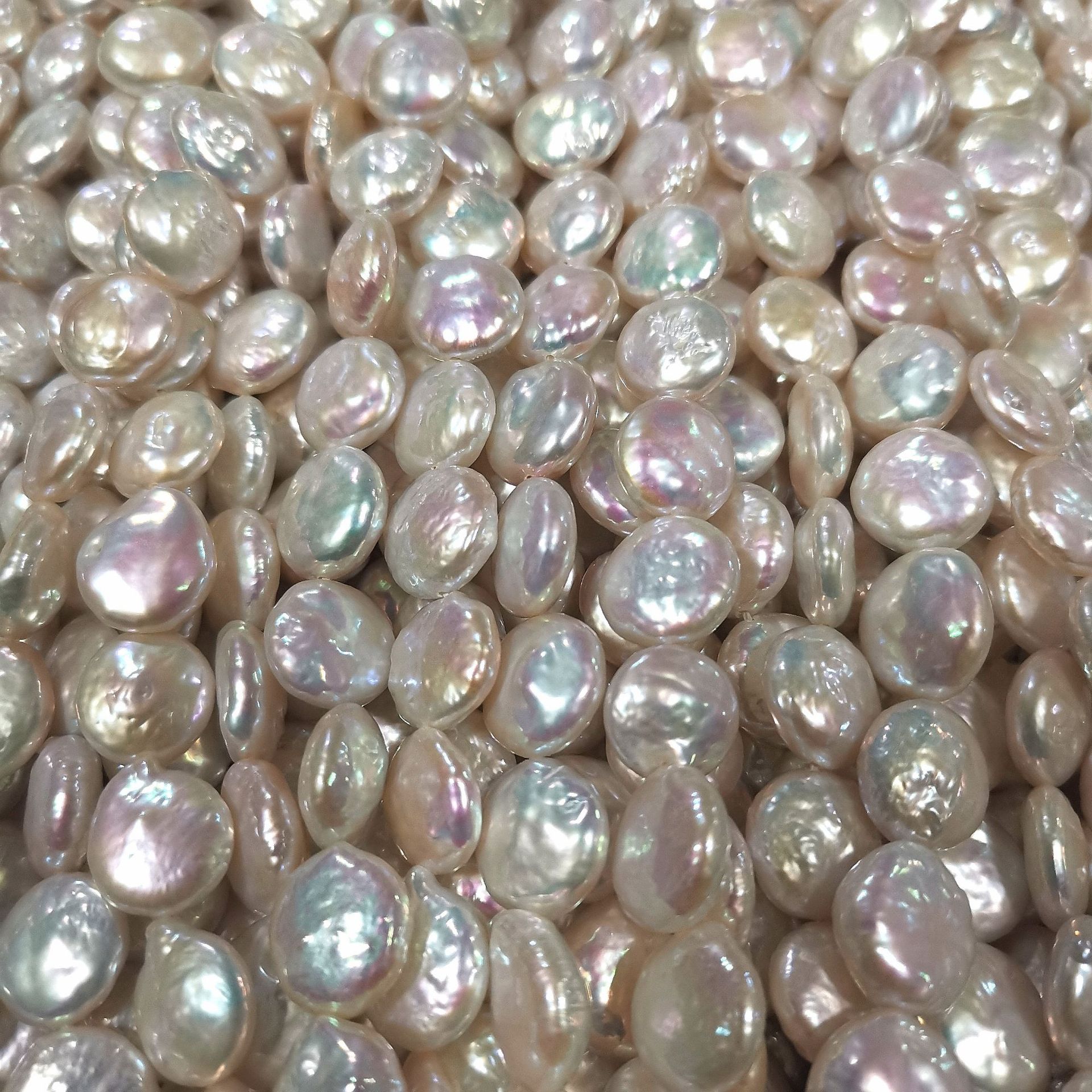 巴洛克异形珍珠炫彩光泽纽扣形状珍珠淡水珍珠diy饰品