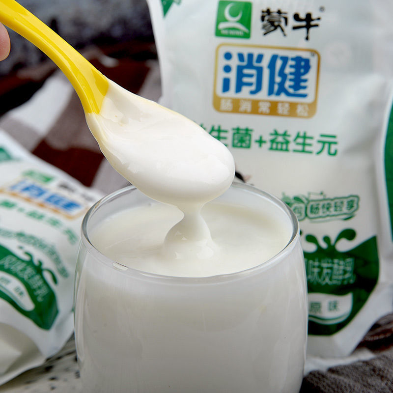 新日期蒙牛消健原味芝士益生元益生菌生牛乳爱克林酸奶180克*8袋