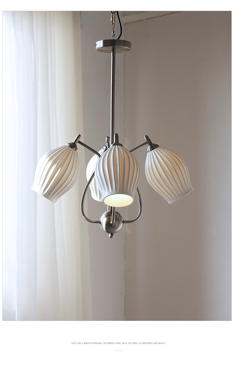 北欧小红书创意陶瓷吊灯英式中古客厅卧室样板间设计师简约吊灯