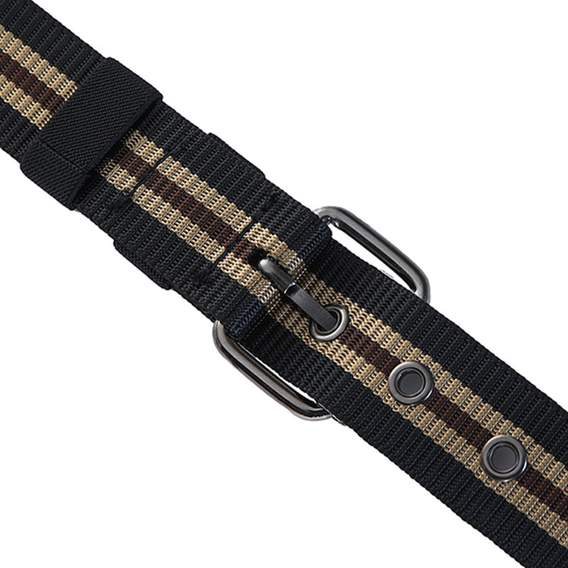 Cross-Border New Arrival Thick Canvas Belt Male Versatile Student Youth Decoration Jeans Strap Porous Military Training Belt Female