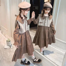 女童套装连衣裙春秋装新款洋气韩版学生中大童马甲两件套儿童装潮