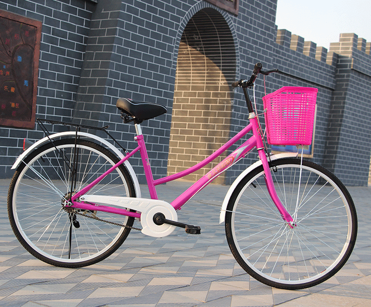 自行车女式通勤单车普通老式城市复古代步轻便成人学生男女士脚踏