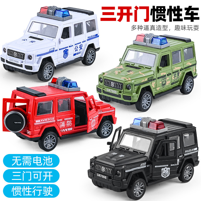 Large Police Car Toy Inertia Car Children's Toy Car Model Simulation Boy Police Car off-Road Vehicle Gift