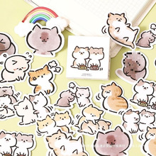 创意可爱卡通动物猫咪手帐成长手册装饰贴纸 相册diy素材盒装贴画