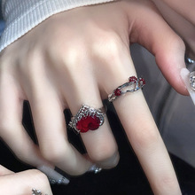爱心锆石荆棘戒指女小众设计感高级感食指戒个性百搭玫瑰法式指环