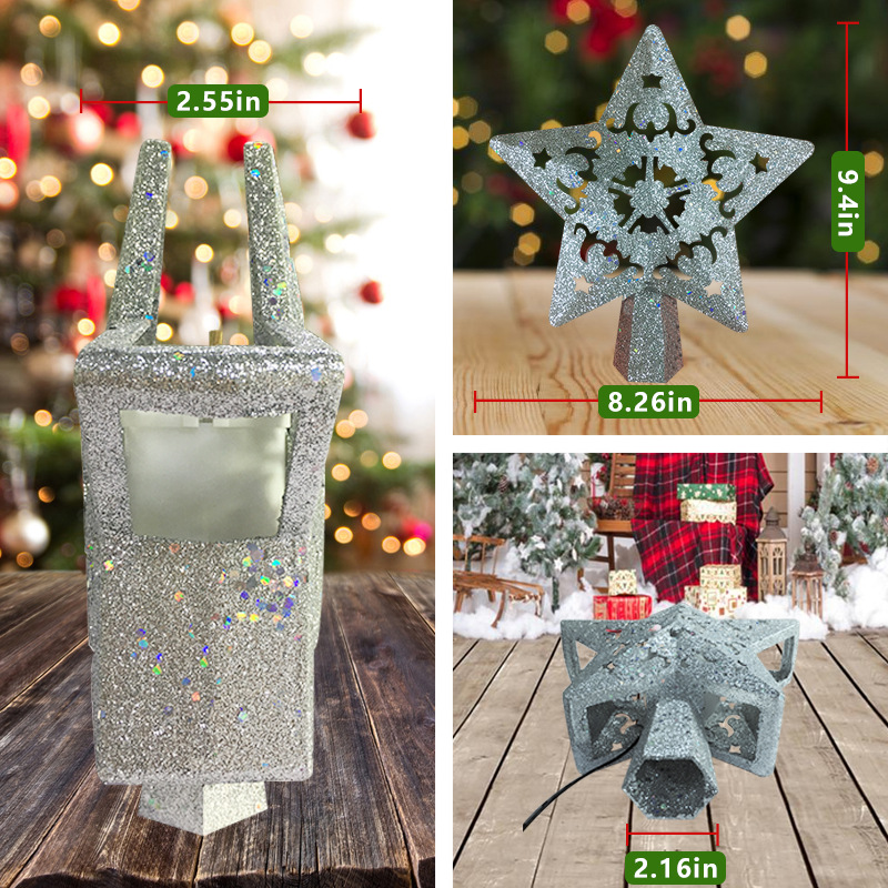 Exclusive for Cross-Border Led Tree Top Snowflake Star Light Projection Snowflake Christmas Rotation Starry Sky Gift Decorative Setting