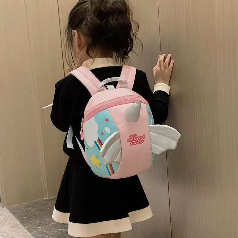 Children's Bags New Baby Anti-Lost Bag 1-3 Years Old Boys and Girls Kindergarten Backpack Cartoon Hand Holding Rope Backpack