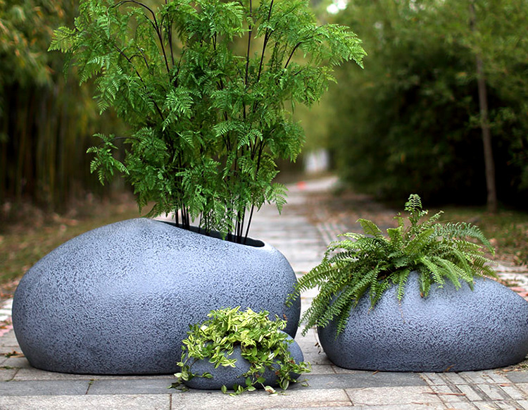 定制玻璃钢花盆人脸组合花钵户外公园广场酒店别墅创落地装饰摆件