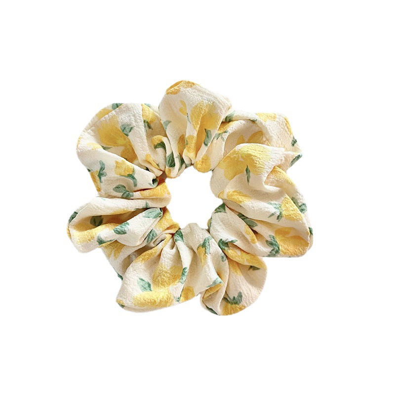 Summer Partysu Fabric Floral Large Intestine Hair Ring Headdress in Stock Wholesale Ins Style Female Hair Rope Wholesale