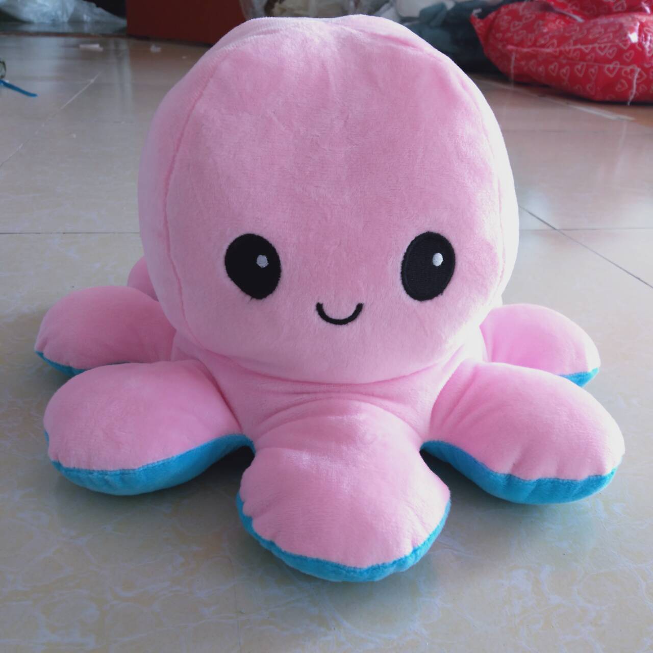 工厂直销翻面章鱼玩偶毛绒玩具可爱跨境章鱼公仔双面翻转八爪鱼