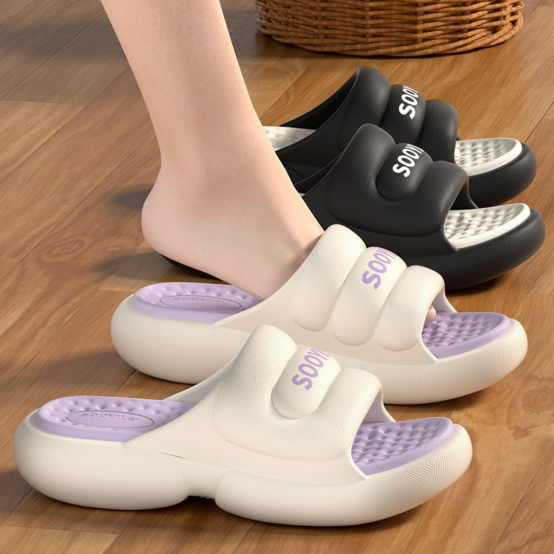 thick-soled eva slippers for women summer outdoor wear shit feeling comfortable and non-slip home indoor bath sandals summer