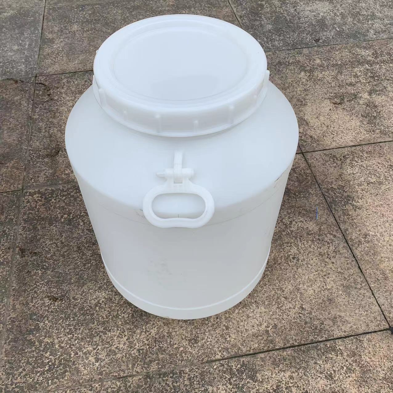 60l升白色大口储水圆罐 发酵泡菜腌制酿酒塑料桶内外盖密封化工桶