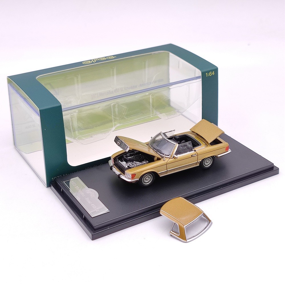 GFCC 1:64 1973 Mercedes-Benz 450SL Hardtop Two-Door Sports Car Alloy Car Model Open Cover Version