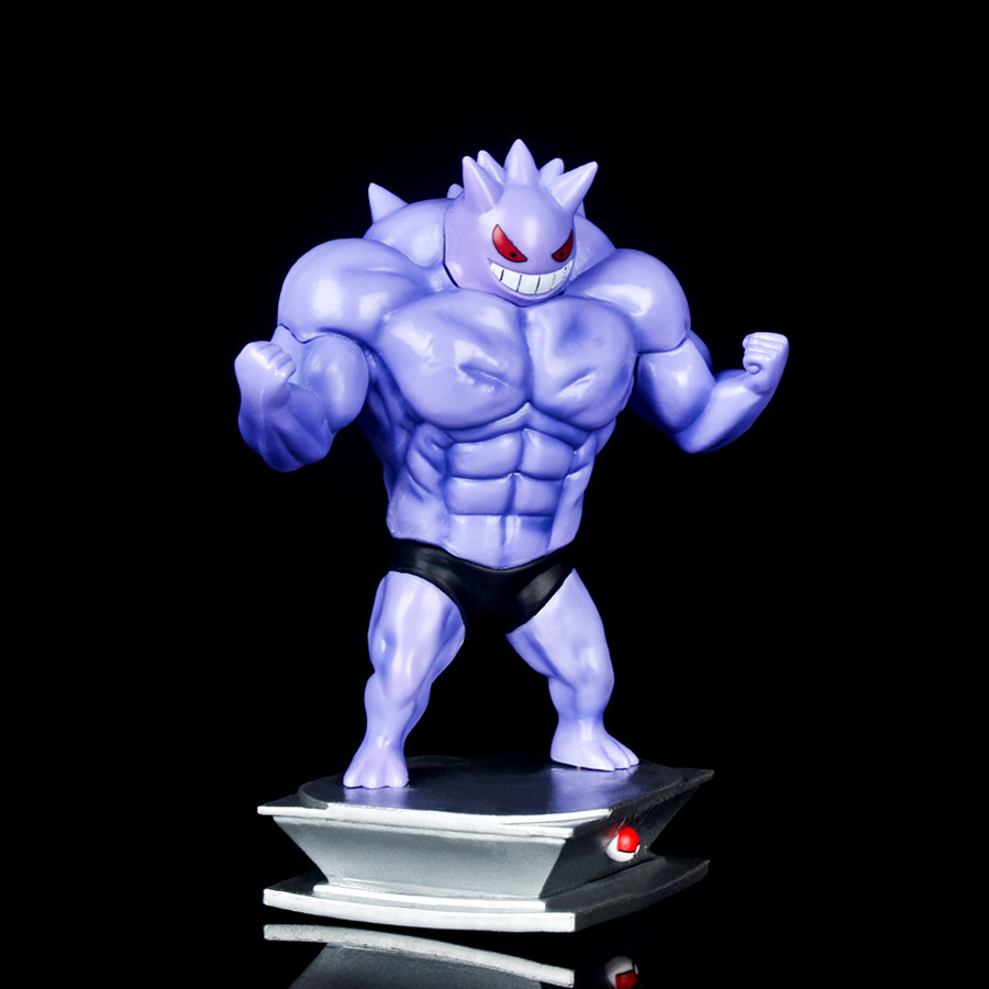 gk肌肉猛男 皮卡丘 小火龙 杰尼龟 妙蛙种子 可达鸭 耿鬼 手办