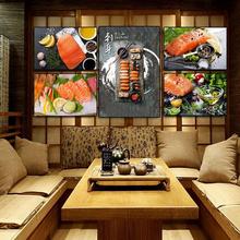 日式餐饮店挂画日料寿司店墙面三文鱼装饰画金枪鱼刺身海报壁画