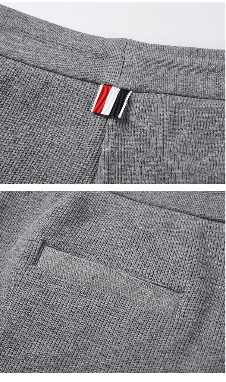 【正确版本 工厂直发】tb卫裤男四道杠华夫格420g条纹休闲长裤