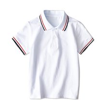 夏季男童短袖polo衫小学生校服中大儿童白色翻领T恤女童毕业班服