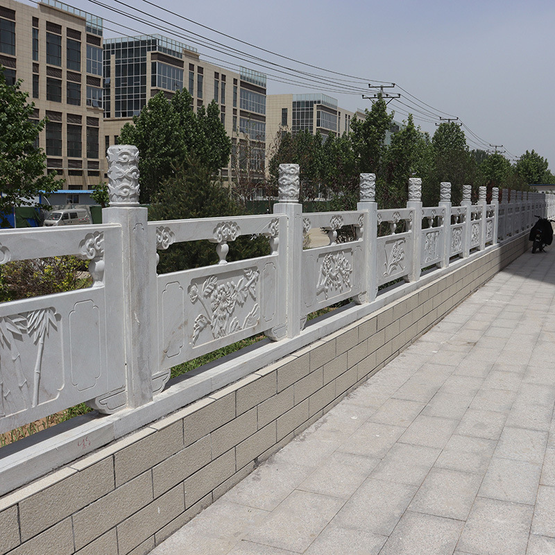 石雕汉白玉栏杆户外花岗岩升旗台石桥栏板别墅石围栏桥梁河道护栏