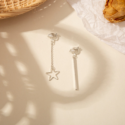 Elegant Painless Ear Clip without Pierced Female Retro Fairy French Style Mori Clip-on Earrings Super Fairy Drop Earrings