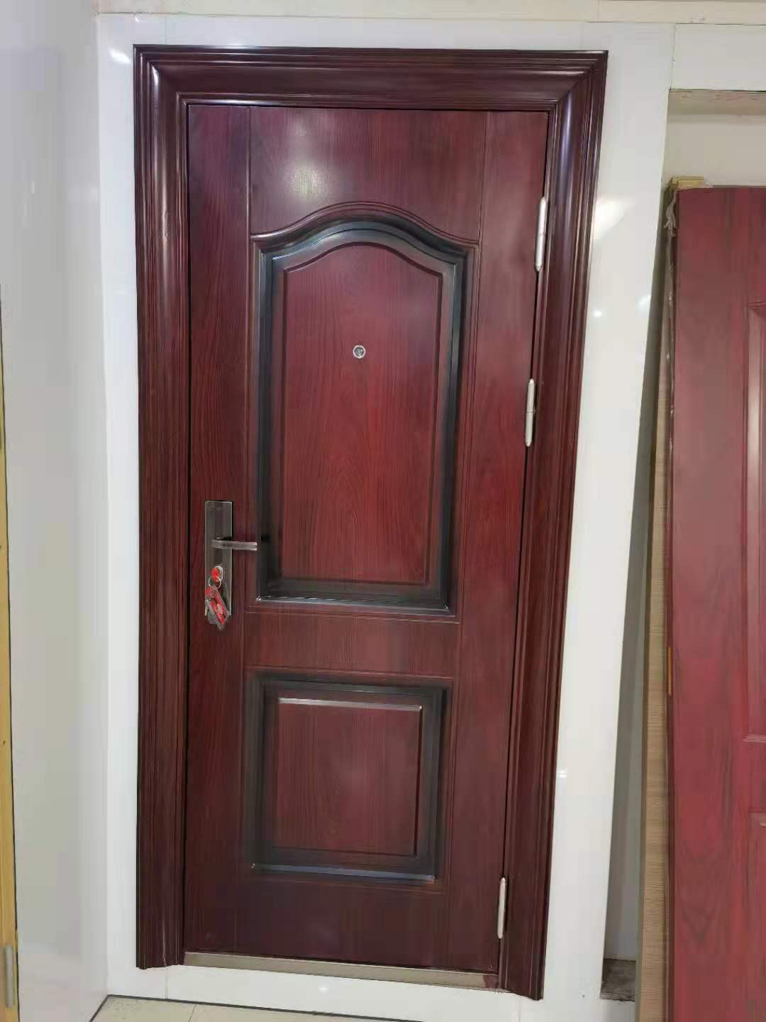 制作丁级防盗门简约经典现货户外钢制平开工装工程入户安全门批发