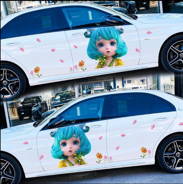 王者荣耀蔡文姬车贴纸个性创意装饰抖音网红同款拉花汽车贴纸