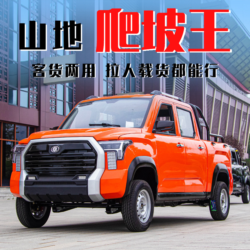 电动皮卡四轮车新能源双排家用代步油电两用新款拉货4轮车-阿里巴巴