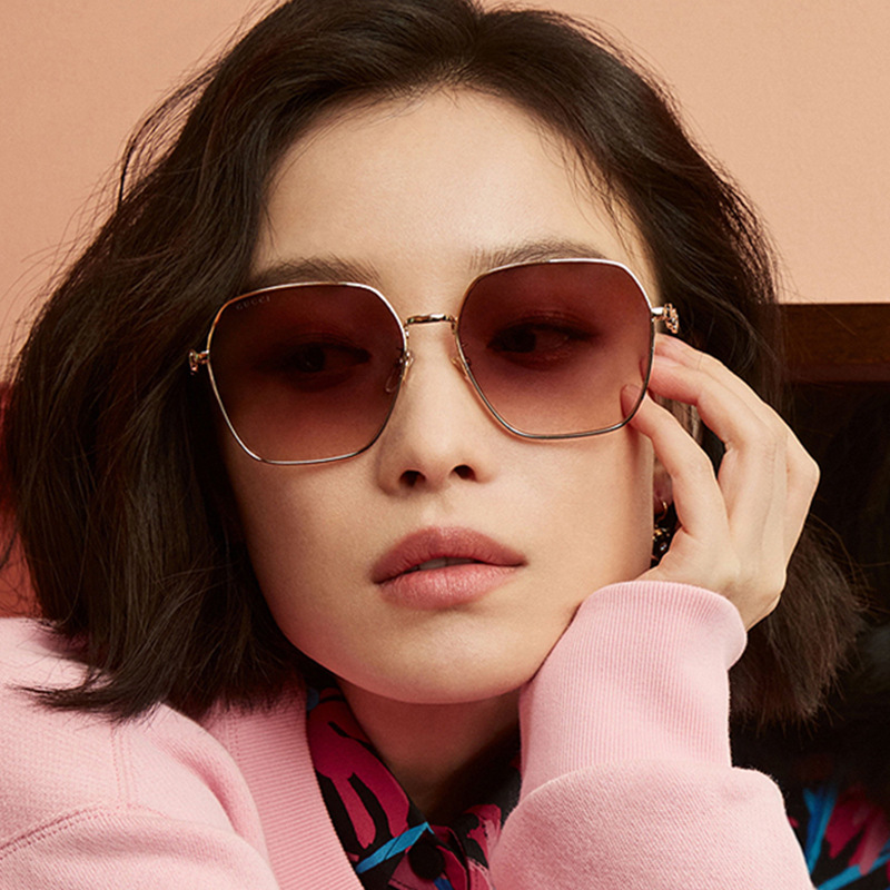 2020新款金属时尚茶色太阳镜个性马衔扣墨镜鹿晗倪妮同款太阳眼镜