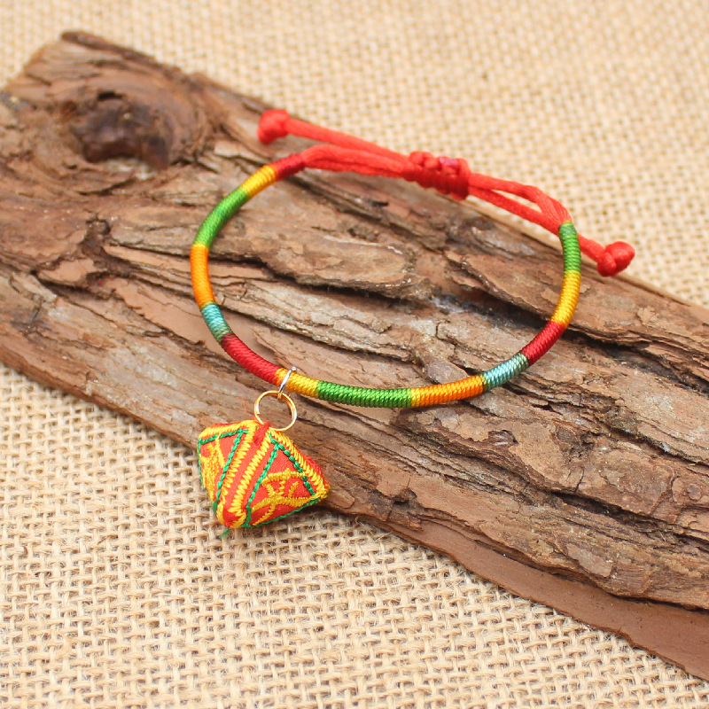 Dragon Boat Festival Colorful Rope Sachet Bracelet Wholesale Dragon Boat Festival Zongzi Carrying Strap June 1 Holiday Blessing Company Activity Gift