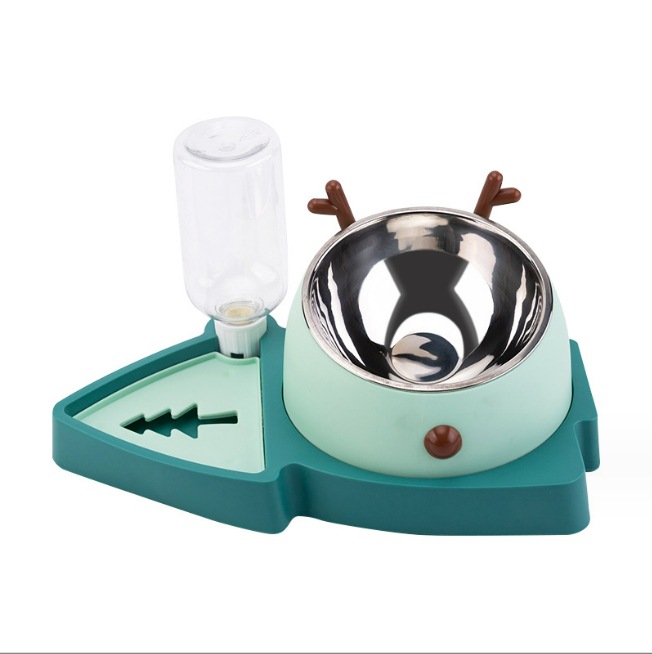 Pet Slow Feeding Bowl Wholesale Mouth Wet-Proof Floating Bowl Automatic Water Dispenser Dog/Cat Bowl Three-in-One Pet Double Bowl