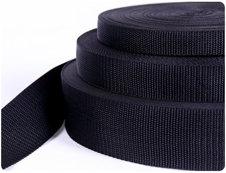 供应黑色平纹织带多规格 黑色尼龙pp织带各类扁布带绳