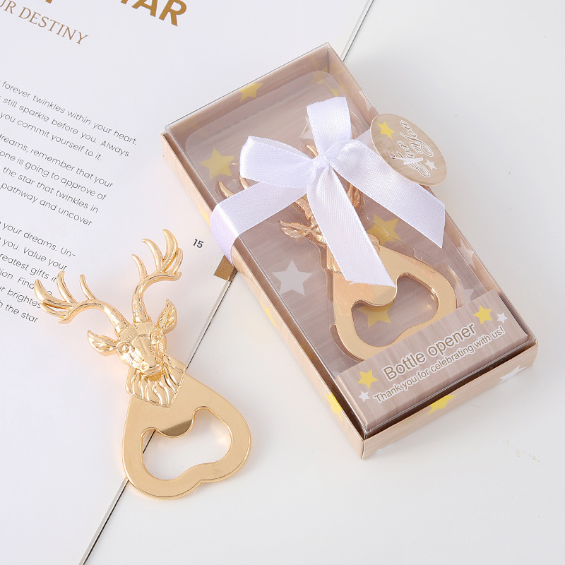 cross-border creative christmas deer bottle opener wedding holiday party small gift beer bottle opener zinc alloy bottle screwdriver