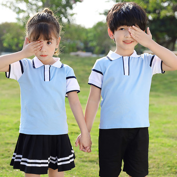 夏季校服装儿童运动会班服幼儿园园服中小学生老师装初中透气套装