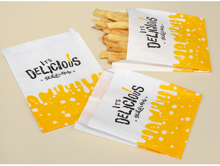 防油纸风琴袋炸鸡袋外卖纸袋薯条袋鸡排袋食品防油纸袋汉堡盒纸袋
