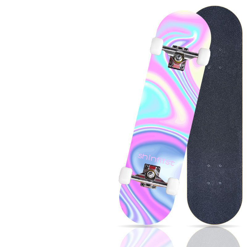 Professional Skate Scooter Beginner Male and Female Twin Tips Maple Board Concave Adult and Children Youth Scooter Cross-Border