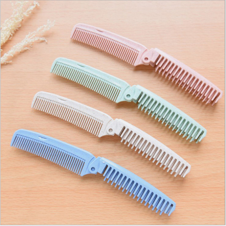 宾馆酒店一次性梳便携式弹力软梳折叠梳秸秆梳子塑料梳化妆梳