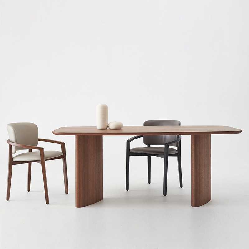 Nordic Solid Wood Dining Tables and Chairs Set Home Small Apartment Dining Table Simple Black Desk Creative Long Conference Table