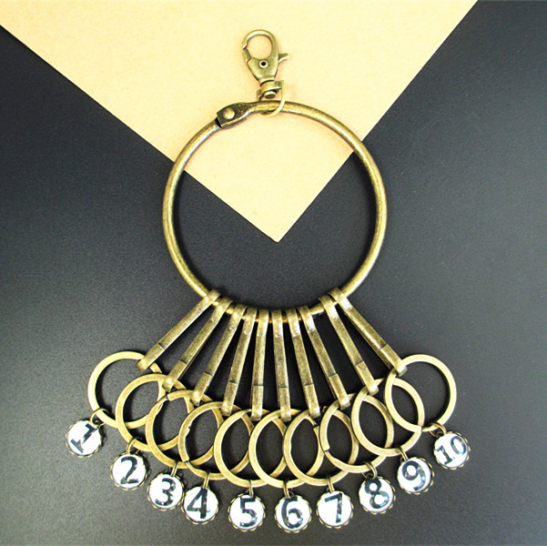 金属钥匙扣环钥匙圈挂锁匙收纳大钥匙串复古钥匙盘猪胆扣摘取标记