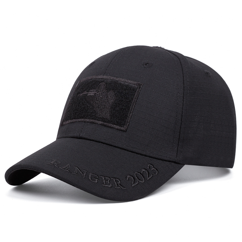 factory wholesale new embroidery rifle hand hat four seasons all-matching sun hat peaked cap