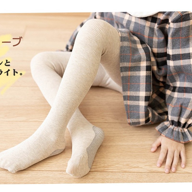 春秋女童打底袜裤棉细条脚底防滑舞蹈袜秋季新款儿童