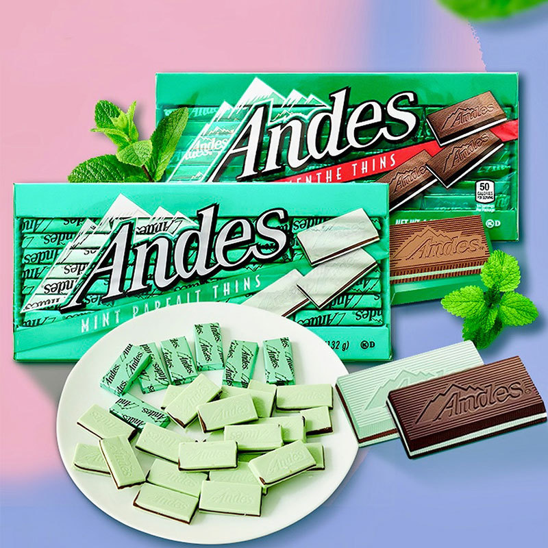 美国进口andes安迪士巧克力双层薄荷夹心巧克力28枚节日礼物132g