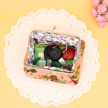 韩版 布艺玫瑰花 收纳小包 零钱包 女士化妆袋 时尚手拿小包包