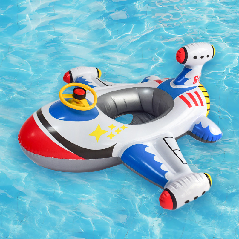 amazon internet celebrity thickened creative aircraft swimming ring inflatable children‘s steering wheel seat swimming ring baby seat ring