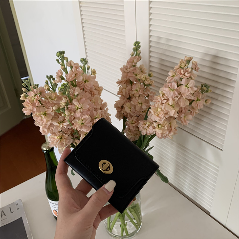 Korean Style Ins Simple Card Holder Coin Purse Small Bag Multi-Compartment Lock Card Holder Texture Mini Storage Small Bag