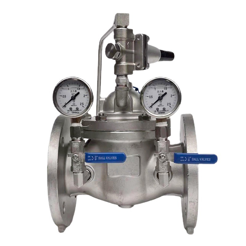 200x不锈钢可调式减压阀 水用先导式法兰调压阀