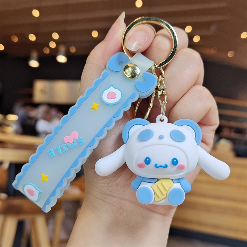 Sanrio Cartoon Keychain Cute Animal Big Ear Dog Doll Girl Bag Pendant Car Key Chain Wholesale