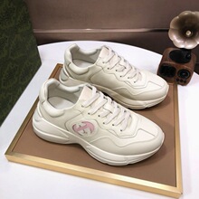 gucci/古驰经典款老爹鞋男女同款爱心印花厚底鞋巴黎萌猫正品代购