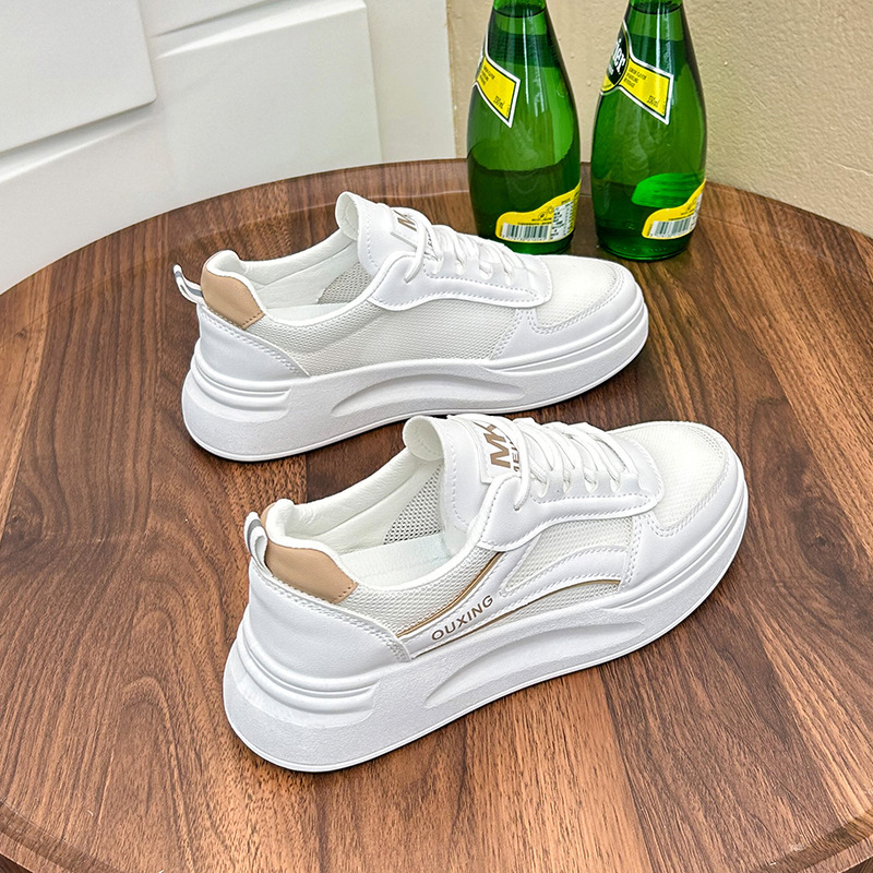 Women's White Shoes 2023 Summer New Ins Korean Style Versatile Casual Hollow Mesh Surface Breathable Thin Bottom Women's Shoes Sh636