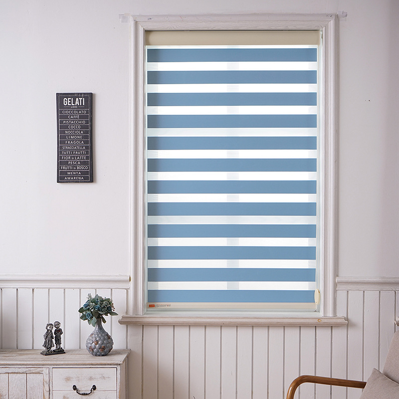 Soft Gauze Roller Shutter Louver Curtain Day & Night Curtain Double-Layer Roller Shade Double Roller Blind Curtain Tracery Window Screen