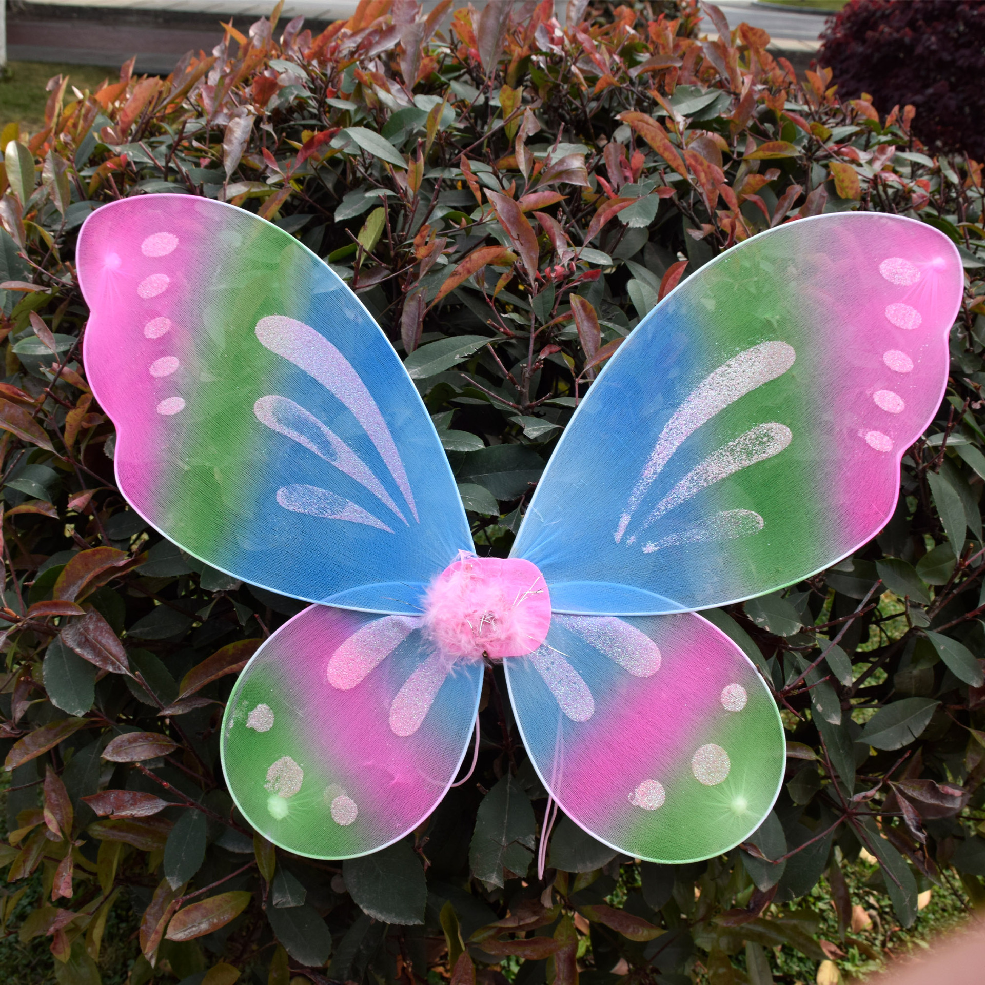 多色可选六一儿童演出表演道具 七彩蝴蝶翅膀单层天使翅膀 跨境批