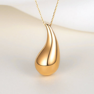 18k4d硬金吊坠 水滴吊坠 k金吊坠 黄金项链 女生项链 k金吊